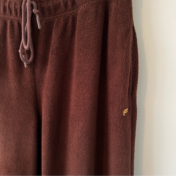 Fabletics Cozy Cord High-Waisted Wide Leg Pant Women's Brown Cacao Size XXL - Picture 9 of 11